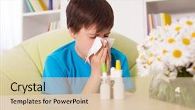 Presentation with nose - Amazing slide deck having disease - young boy blowing nose backdrop and a lemonade colored foreground
