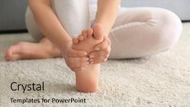  Presentation with pain - PPT theme consisting of disease - young woman suffering from pain background and a soft green colored foreground