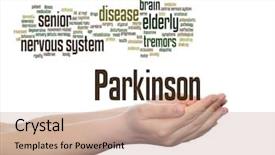 Presentation with parkinson disease - PPT theme consisting of disease healthcare or nervous system background and a coral colored foreground