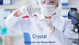  Presentation with animal testing scientist doing experiment - Colorful presentation enhanced with disease investigation - female scientist researcher conducting backdrop and a sky blue colored foreground