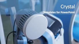  Presentation with medical equipment - PPT theme having disease investigation - special medical equipment in modern background and a teal colored foreground