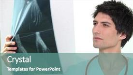  Presentation with disease - Colorful PPT layouts enhanced with disease prognosis - doctor examining a x-ray image backdrop and a seafoam green colored foreground