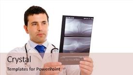  Presentation with dental panoramic x ray - Presentation featuring disease prognosis - young doctor looking background and a  colored foreground