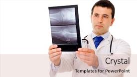  Presentation with analyses - Amazing PPT theme having disease prognosis - young medical doctor analyses backdrop and a lemonade colored foreground