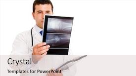  Presentation with analyses - Slides consisting of disease prognosis - young medical doctor analyses background and a  colored foreground