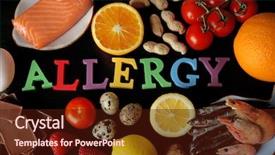  Presentation with food - Slide set with diseased fish - set of allergic food background and a wine colored foreground