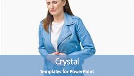  Presentation with stomach disease - Presentation theme consisting of diseases - beautiful middle age mature woman background and a teal colored foreground