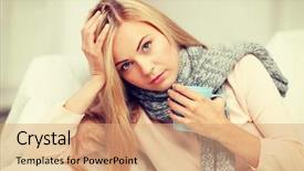  Presentation with tea cup - Beautiful presentation featuring womans diseases - health and illness concept backdrop and a  colored foreground