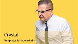  Presentation with stomach disease - Colorful slide deck enhanced with diseases - middle age bussines arab man backdrop and a yellow colored foreground