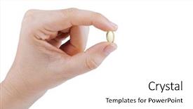  Presentation with hand holding colorful brain sketch - Cool new PPT theme with liver diseases - woman's hand holding transparent yellow backdrop and a white colored foreground