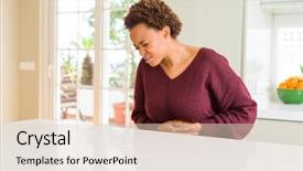  Presentation with stomach disease - Audience pleasing slide set consisting of diseases - young beautiful african american woman backdrop and a lemonade colored foreground