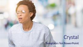  Presentation with stomach disease - Cool new slide deck with diseases - young beautiful african american woman backdrop and a lemonade colored foreground