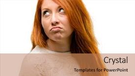  Presentation with director in the making - Colorful theme enhanced with disess - beautiful young redhead woman making backdrop and a coral colored foreground