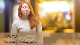  Presentation with making a difference - Theme having disess - beautiful young redhead woman making background and a  colored foreground