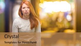  Presentation with years in the making - Beautiful PPT layouts featuring disess - beautiful young redhead woman making backdrop and a  colored foreground