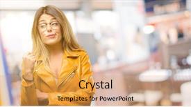  Presentation with funny - Cool new presentation design with disess - beautiful young woman making funny backdrop and a  colored foreground