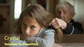  Presentation with teen girl - Slide deck consisting of disgruntled-teen-girl-winces background and a tawny brown colored foreground