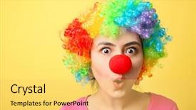  Presentation with kindergarden annual day celebration - Cool new presentation theme with disguise on color background april backdrop and a yellow colored foreground