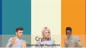  Presentation with people collage - Slide set having disgust face because aversion reaction background and a lemonade colored foreground