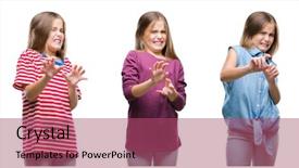  Presentation with swimming beautiful girl swims underwater - Amazing PPT theme having disgust face because aversion reaction backdrop and a violet colored foreground