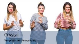  Presentation with collage - Amazing slides having disgust face because aversion reaction backdrop and a  colored foreground