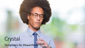  Presentation with african american business - PPT theme featuring disgust face because aversion reaction background and a  colored foreground