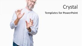  Presentation with hands and face - Presentation theme enhanced with disgust face because aversion reaction background and a white colored foreground