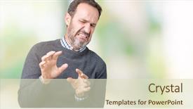  Presentation with hands and face - PPT layouts enhanced with disgust face because aversion reaction background and a soft green colored foreground