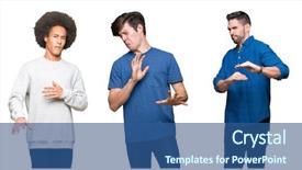  Presentation with people collage - Slide set consisting of disgust face because aversion reaction background and a  colored foreground