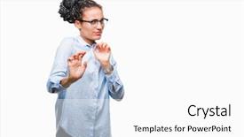  Presentation with african american business - Slides enhanced with disgust face because aversion reaction background and a  colored foreground