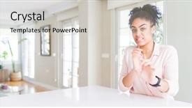  Presentation with wide - Colorful presentation design enhanced with disgust face because aversion reaction backdrop and a light gray colored foreground