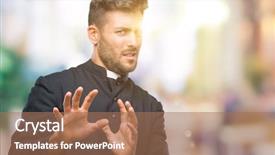  Presentation with christian - Presentation theme consisting of disgusted expression displeased and fear background and a  colored foreground