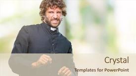  Presentation with catholic resurection - Slide deck with disgusted expression displeased and fear background and a  colored foreground