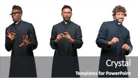  Presentation with christian african american men - Cool new presentation theme with disgusted expression displeased and fear backdrop and a dark gray colored foreground