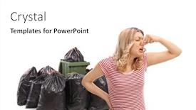  Presentation with nose - PPT layouts featuring disgusted-woman-closing-her-nose background and a white colored foreground