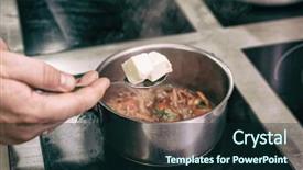  Presentation with induction motor industrial electric motors - Beautiful slide deck featuring dish cooking on electric induction backdrop and a wine colored foreground