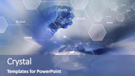  Presentation with chemistry formula - PPT theme consisting of dish making test or research background and a ocean colored foreground