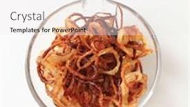  Presentation with onion - PPT theme featuring dish-of-browned-onion-studio background and a white colored foreground