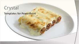  Presentation with food - Slide deck consisting of dish-of-cannelloni-ripieni-typical background and a lemonade colored foreground