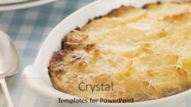  Presentation with satellite dish tv - Slides consisting of dish-of-dauphinoise-potatoes background and a coral colored foreground