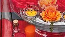  Presentation with ayurveda - Colorful PPT theme enhanced with dish of glass and water with swimming roses and candles for aromatherapy reiki ayurveda backdrop and a red colored foreground
