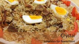  Presentation with tomato - Amazing presentation theme having muslim food - closeup view of a serving backdrop and a red colored foreground