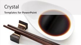  Presentation with soy sauce - Slide set enhanced with soy sauce with chopsticks background and a white colored foreground