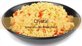  Presentation with basmati rice white rice rice - Slides featuring dish of vegetarian rice isolated background and a yellow colored foreground