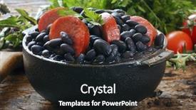  Presentation with beans - Colorful presentation theme enhanced with dish originated with the slaves backdrop and a wine colored foreground