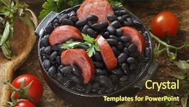  Presentation with beans - Audience pleasing presentation consisting of dish originated with the slaves backdrop and a wine colored foreground