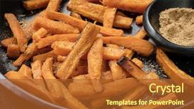  Presentation with sweet potato - Presentation featuring dish side view selective focus background and a  colored foreground