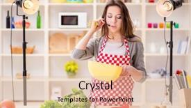  Presentation with show - Colorful slide set enhanced with dish tv - food cooking tv show backdrop and a lemonade colored foreground