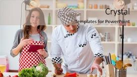  Presentation with show - PPT layouts consisting of dish tv - food cooking tv show background and a coral colored foreground