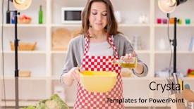  Presentation with italian food cooking tomatoes basil - Slide set with dish tv - food cooking tv show background and a coral colored foreground